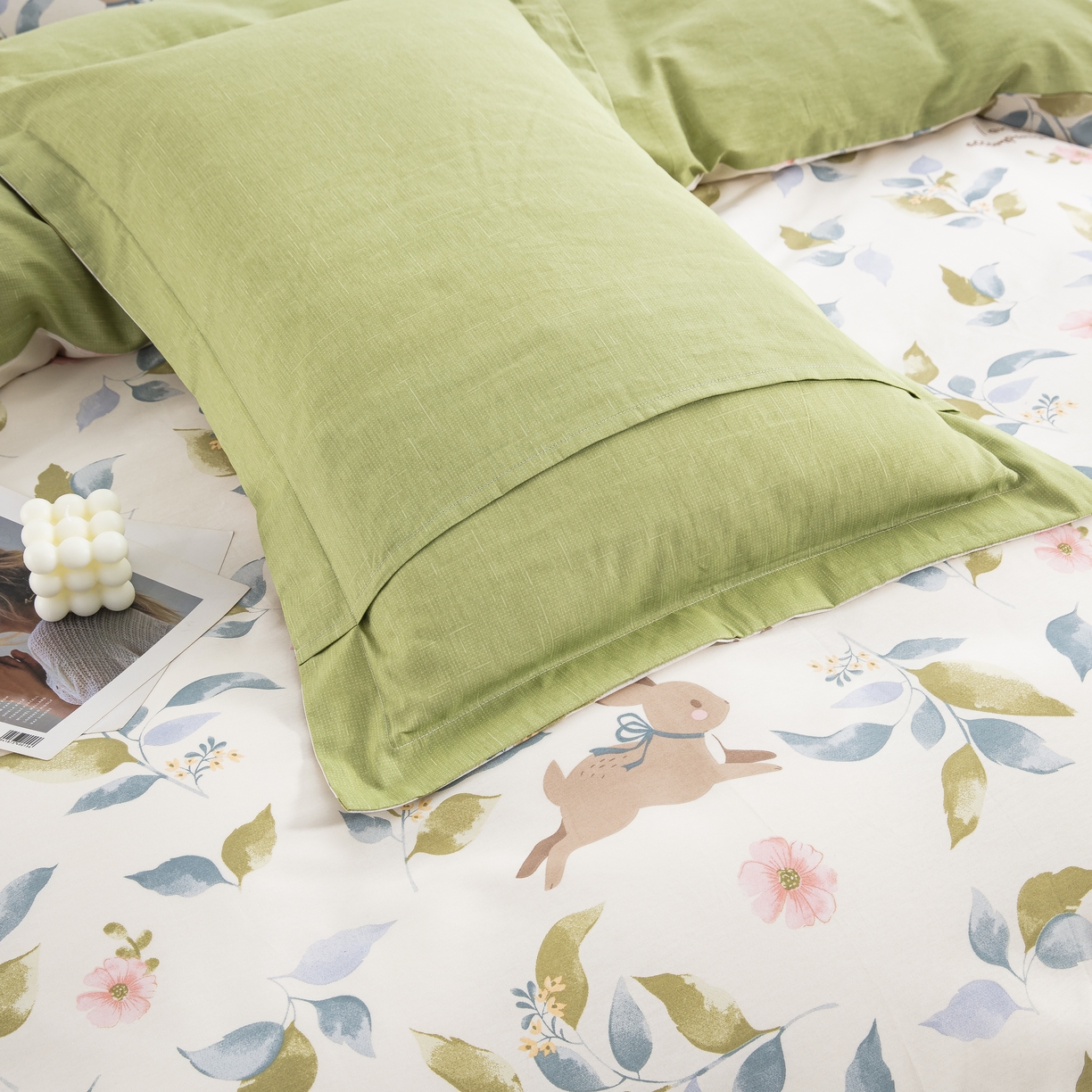 91家纺网 家纺一手货源 找家纺 鲁爱家纺供货 全棉斜纹印花四件套 小兔子