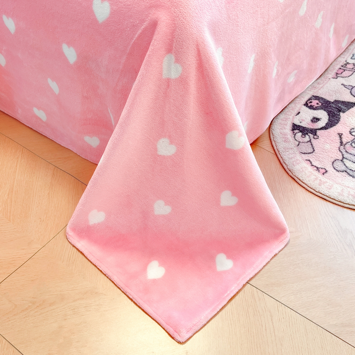 91家纺网 家纺一手货源 找家纺 暮思家居 2025新款三丽鸥正版授权高克重200克加厚保暖卡通牛奶绒四件套 牛奶绒-蝴蝶结美乐蒂