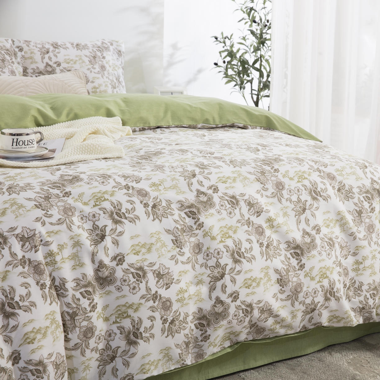 91家纺网 家纺一手货源 找家纺 鲁爱家纺供货 全棉斜纹印花四件套 宣美