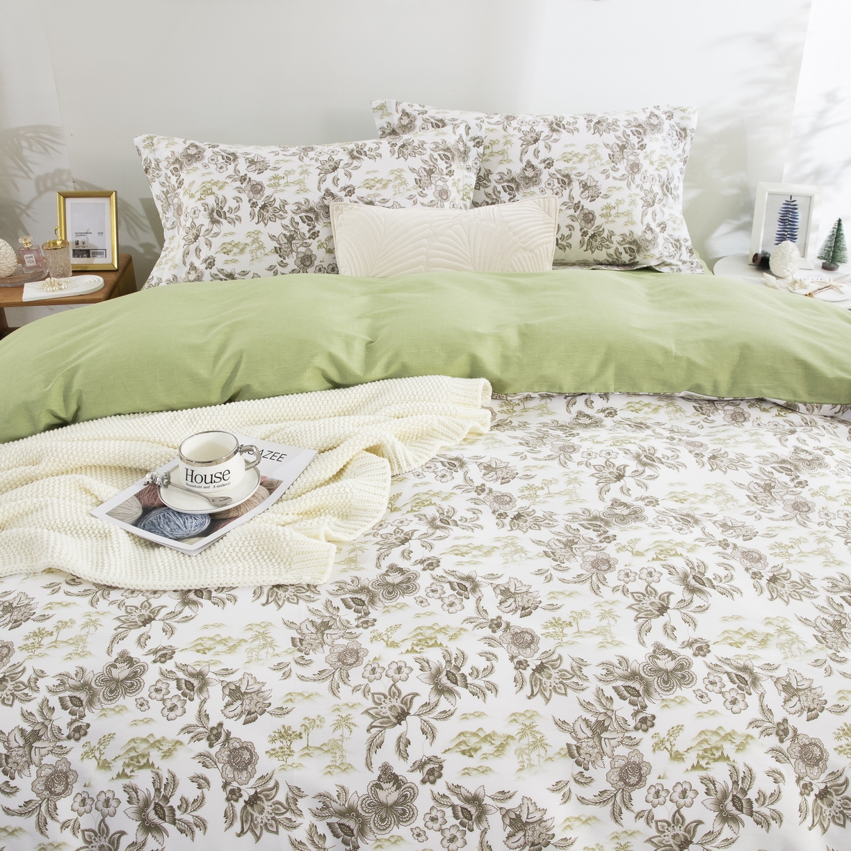 91家纺网 家纺一手货源 找家纺 鲁爱家纺供货 全棉斜纹印花四件套 宣美