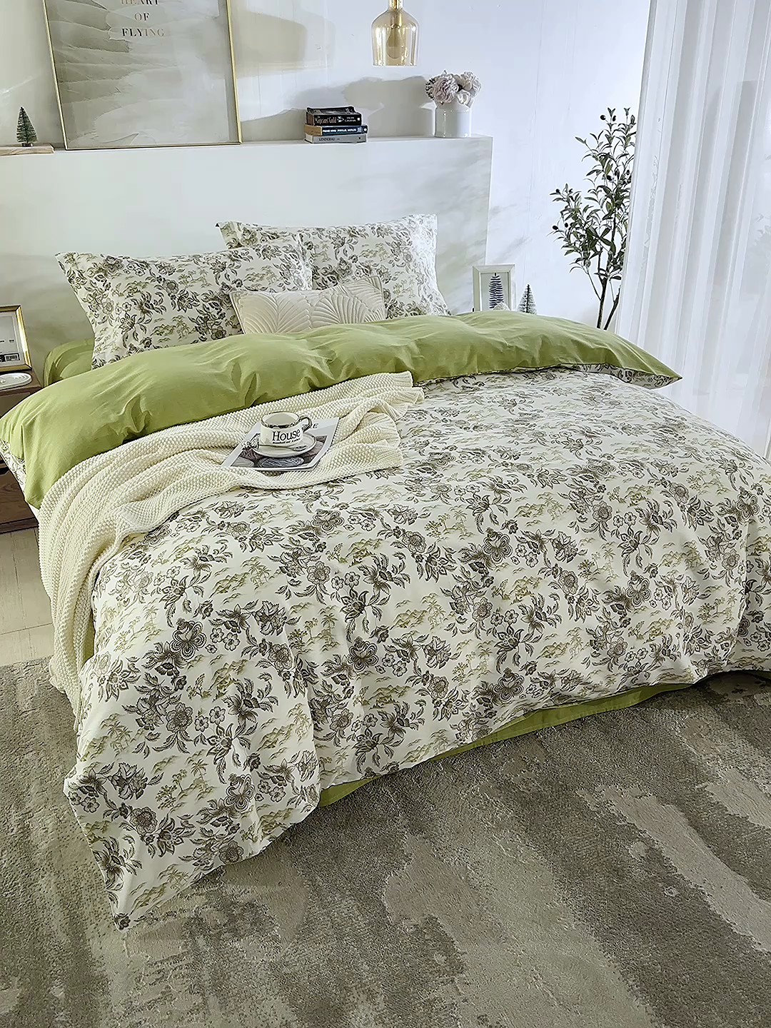 91家纺网 家纺一手货源 找家纺 鲁爱家纺供货 全棉斜纹印花四件套 宣美