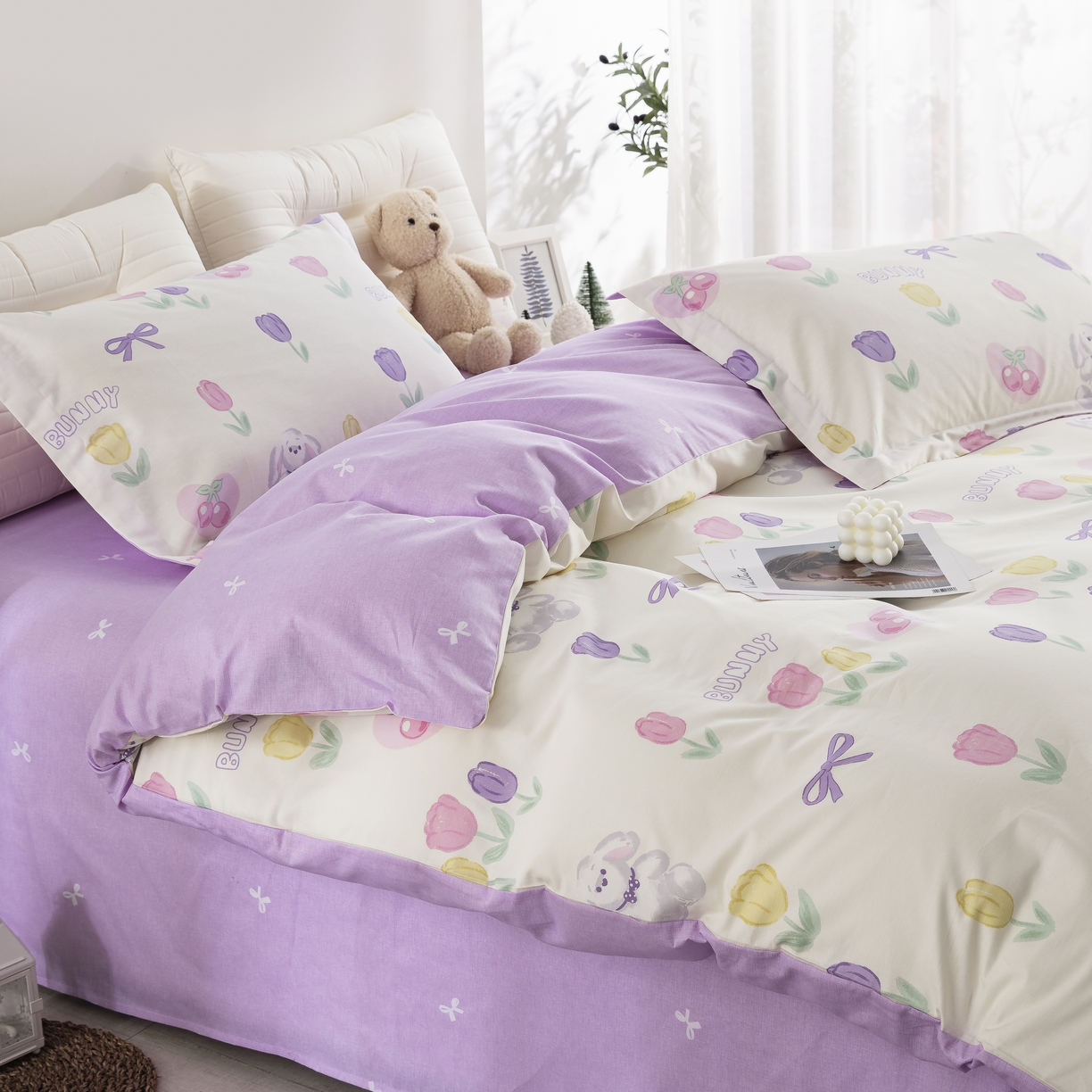 91家纺网 家纺一手货源 找家纺 鲁爱家纺供货 全棉斜纹印花四件套 寻觅花海