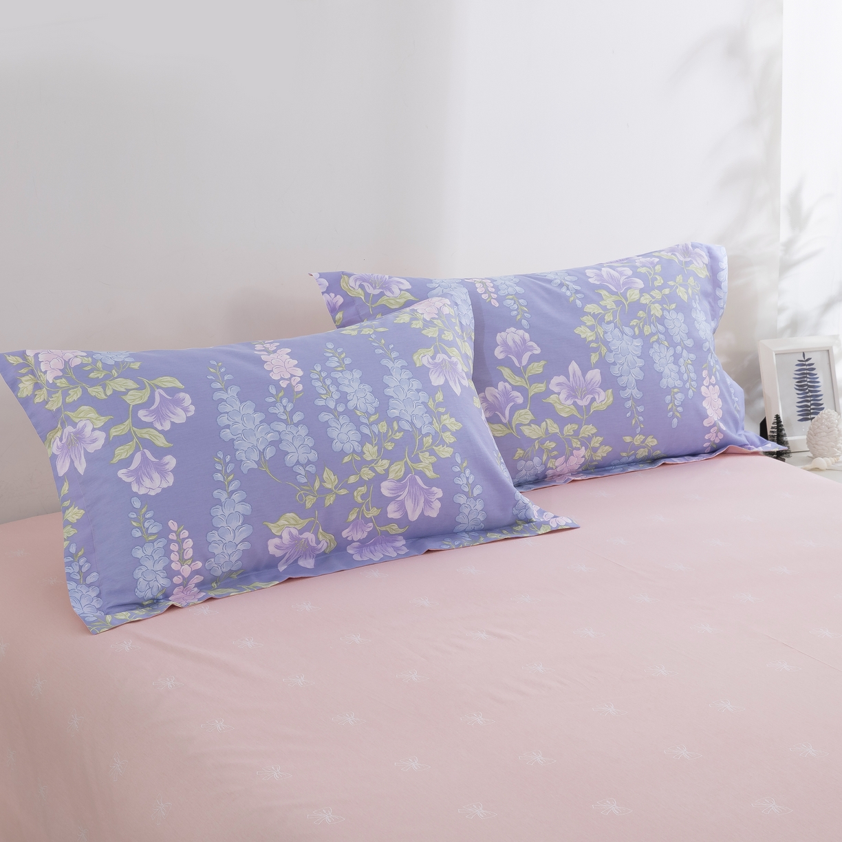 91家纺网 家纺一手货源 找家纺 鲁爱家纺供货 全棉斜纹印花四件套 紫陌