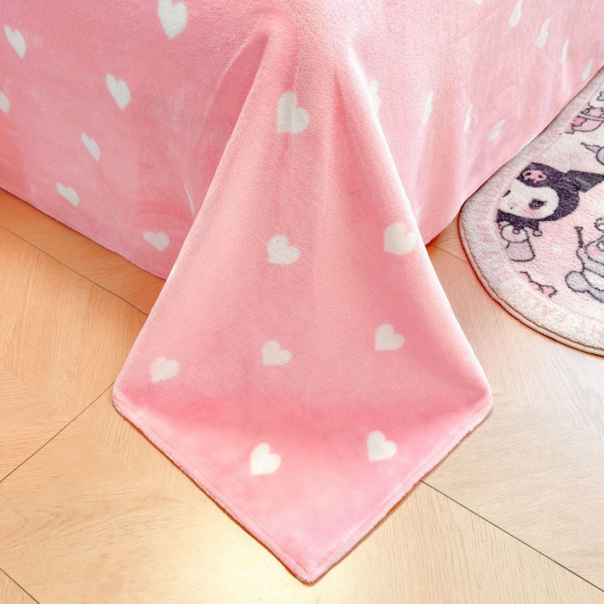 91家纺网 家纺一手货源 找家纺 暮思家居 2025新款三丽鸥正版授权高克重200克加厚保暖卡通牛奶绒四件套 牛奶绒-兔妮美乐蒂