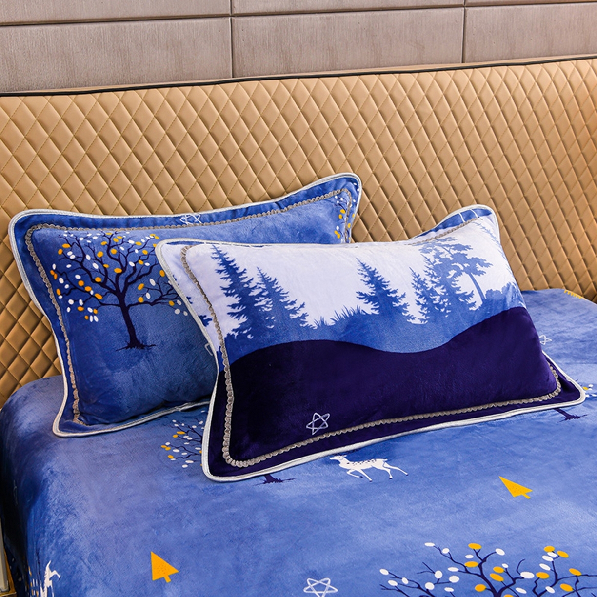 91家纺网 家纺一手货源 找家纺 梦宴 2025新款冬季牛奶绒加厚保暖床裙款法兰绒珊瑚绒四件套床上用品 一路有你