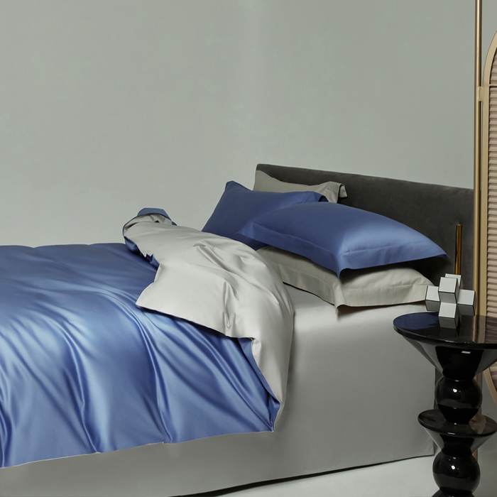 91家纺网 家纺一手货源 找家纺 （总）柔觉家纺 2025新款100支长绒棉A类纯色双拼素色全棉四件套