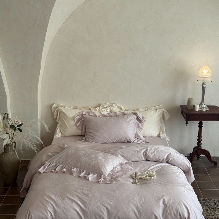 （总）MIU缪家居 2025新款100支全棉厚织提花四件套-花瓣雨-花园秘境