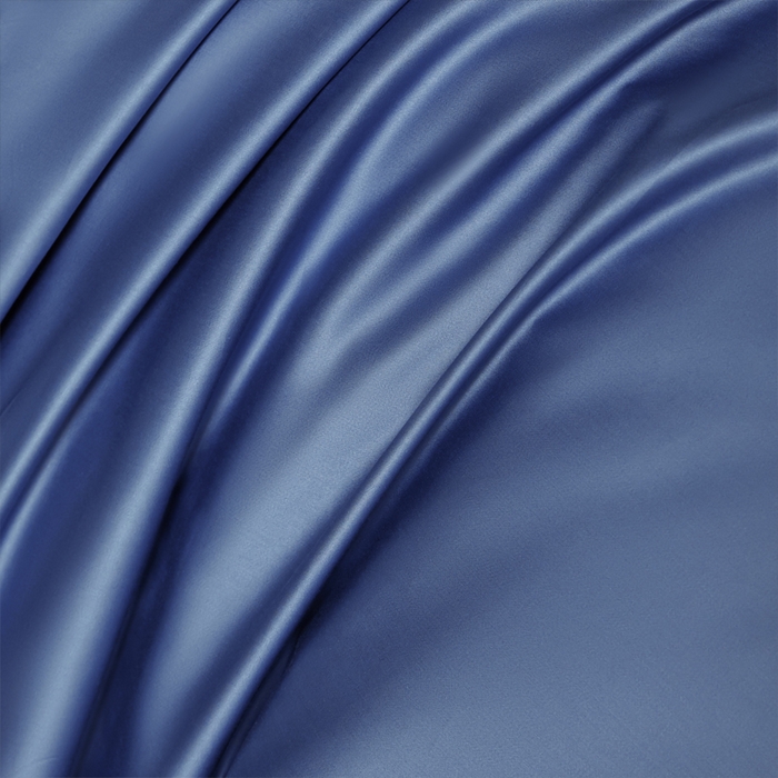 91家纺网 家纺一手货源 找家纺 柔觉家纺 2025新款100支长绒棉A类纯色双拼素色全棉四件套 海蓝-雅致银