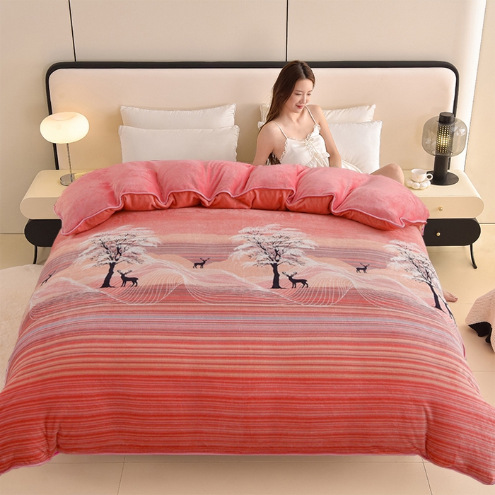 91家纺网 家纺一手货源 找家纺 （总）佳品居 2025新款A类牛奶绒印花单被套