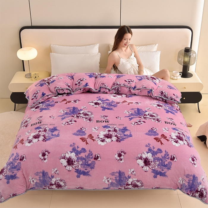 91家纺网 家纺一手货源 找家纺 （总）佳品居 2025新款A类牛奶绒印花单被套