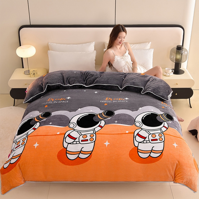 91家纺网 家纺一手货源 找家纺 （总）佳品居 2025新款A类牛奶绒印花单被套