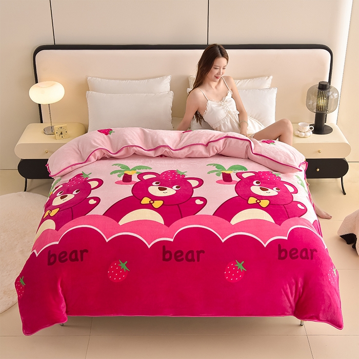 91家纺网 家纺一手货源 找家纺 （总）佳品居 2025新款A类牛奶绒印花单被套