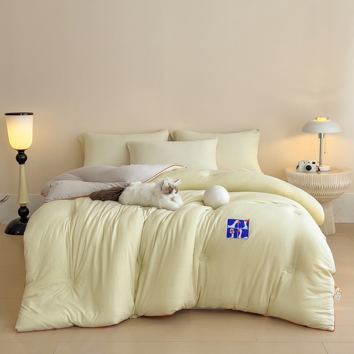 91家纺网 家纺一手货源 找家纺 米菲 2025新款A类云朵棉被芯冬被被芯-小清新 小新控-青草绿