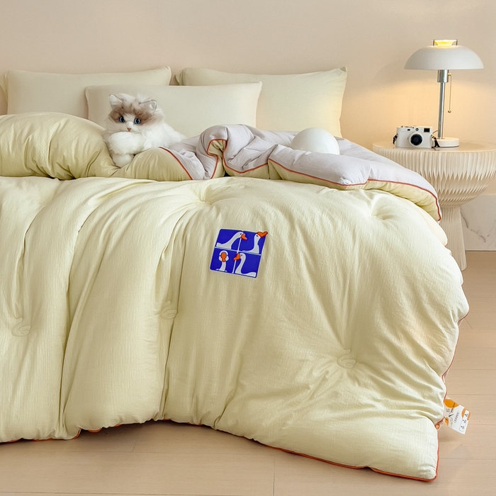 91家纺网 家纺一手货源 找家纺 米菲 2025新款A类云朵棉被芯冬被被芯-小清新 小新控-青草绿