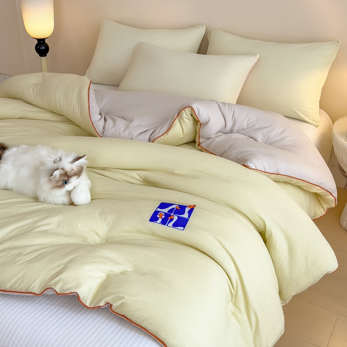 91家纺网 家纺一手货源 找家纺 米菲 2025新款A类云朵棉被芯冬被被芯-小清新 小新控-青草绿