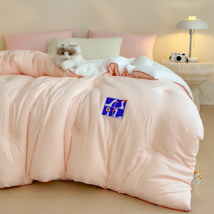 91家纺网 家纺一手货源 找家纺 米菲 2025新款A类云朵棉被芯冬被被芯-小清新 小新控-樱花粉