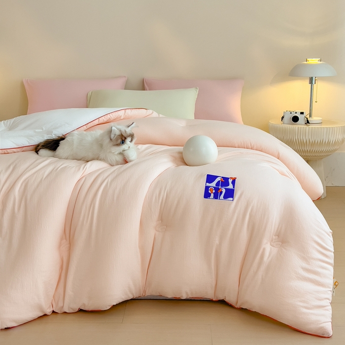 91家纺网 家纺一手货源 找家纺 米菲 2025新款A类云朵棉被芯冬被被芯-小清新 小新控-樱花粉