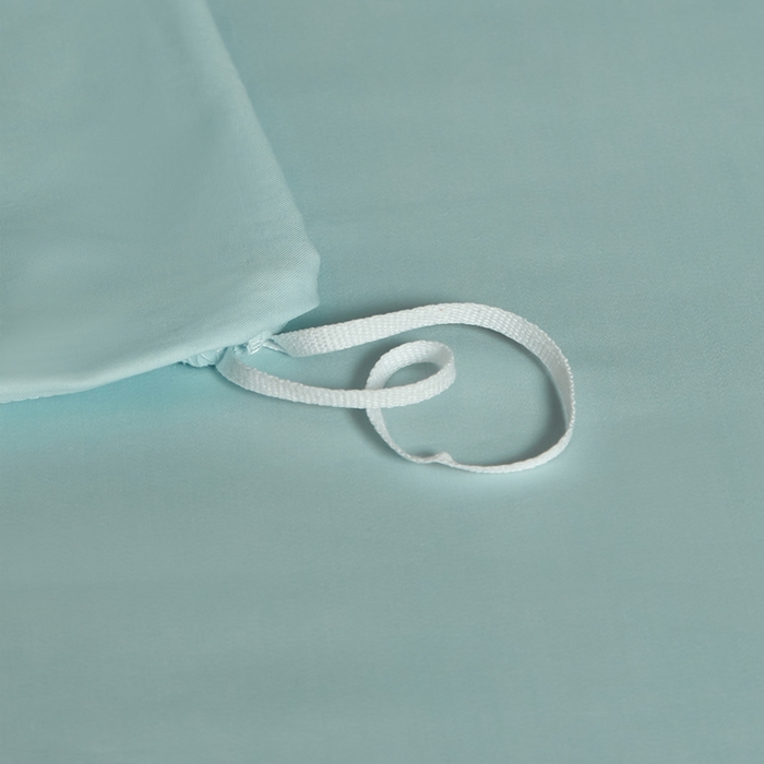 91家纺网 家纺一手货源 找家纺 柔觉家纺 2025新款100支长绒棉A类纯色双拼素色全棉四件套 远天蓝