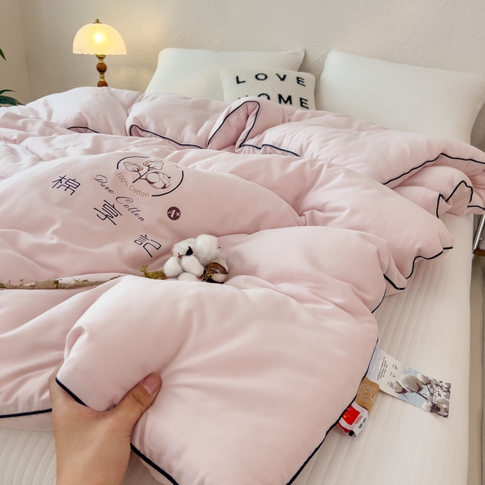 91家纺网 家纺一手货源 找家纺 米菲 2025新款A类水洗棉新疆棉花被被芯-栀夏 栀夏-豆蔻粉