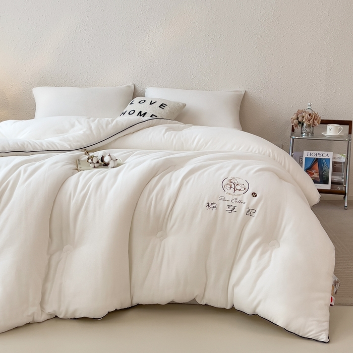 91家纺网 家纺一手货源 找家纺 米菲 2025新款A类水洗棉新疆棉花被被芯-栀夏 栀夏-奶油白