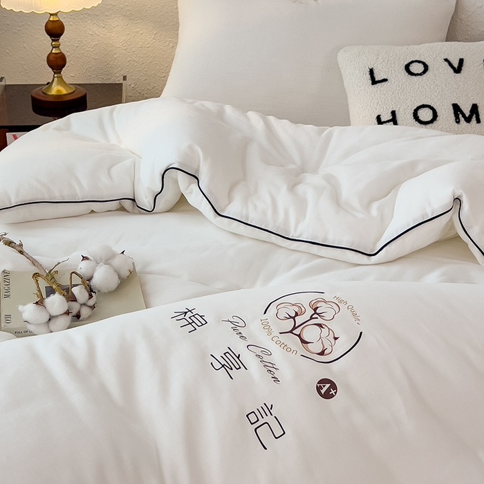 91家纺网 家纺一手货源 找家纺 米菲 2025新款A类水洗棉新疆棉花被被芯-栀夏 栀夏-奶油白