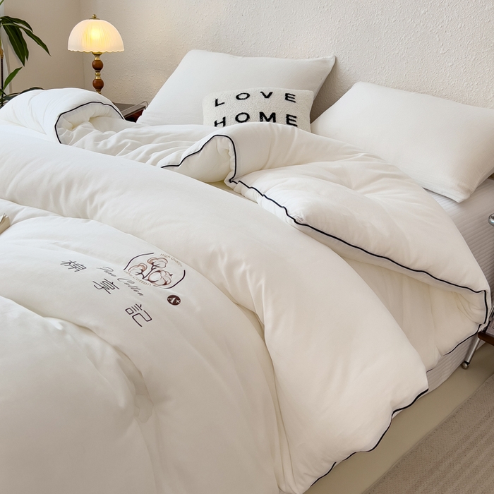 91家纺网 家纺一手货源 找家纺 米菲 2025新款A类水洗棉新疆棉花被被芯-栀夏 栀夏-奶油白