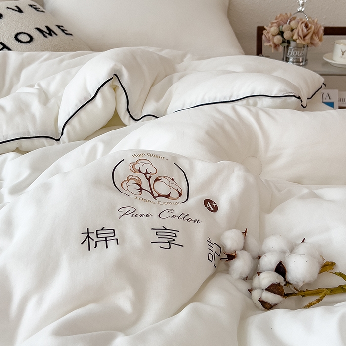 91家纺网 家纺一手货源 找家纺 米菲 2025新款A类水洗棉新疆棉花被被芯-栀夏 栀夏-奶油白