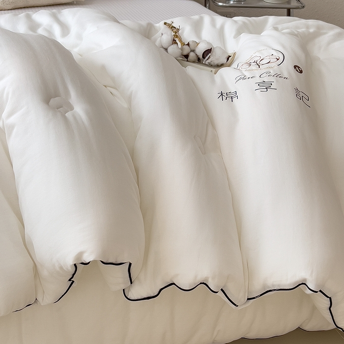 91家纺网 家纺一手货源 找家纺 米菲 2025新款A类水洗棉新疆棉花被被芯-栀夏 栀夏-奶油白