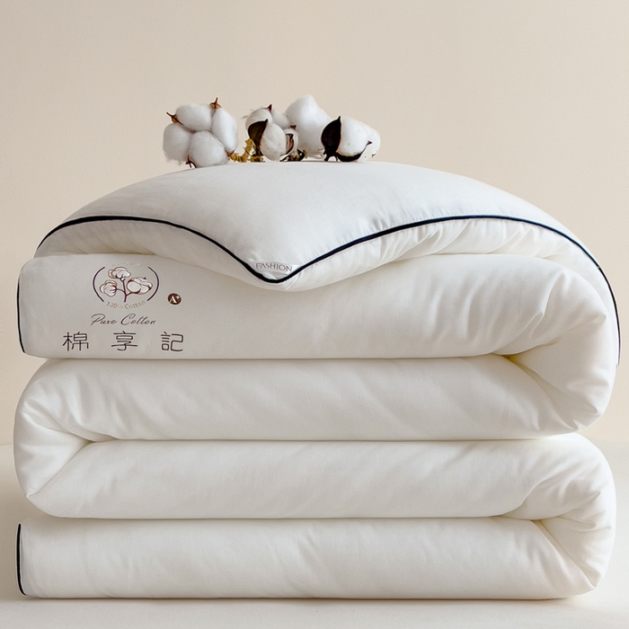 91家纺网 家纺一手货源 找家纺 米菲 2025新款A类水洗棉新疆棉花被被芯-栀夏 栀夏-奶油白