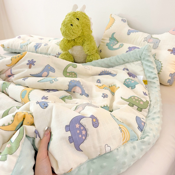 91家纺网 家纺一手货源 找家纺 （总）十九色 2025新款婴幼儿安抚豆豆被全棉华夫格豆豆被一体款+可拆款（可机洗）