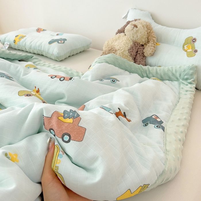91家纺网 家纺一手货源 找家纺 （总）十九色 2025新款婴幼儿安抚豆豆被全棉华夫格豆豆被一体款+可拆款（可机洗）
