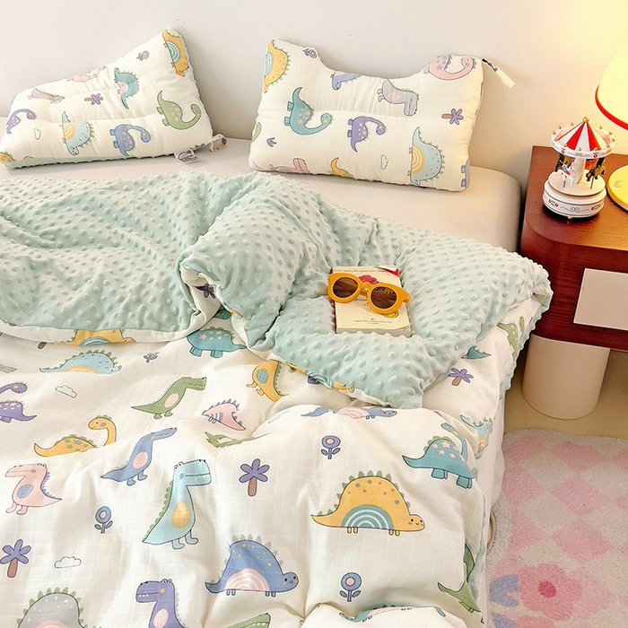 91家纺网 家纺一手货源 找家纺 （总）十九色 2025新款婴幼儿安抚豆豆被全棉华夫格豆豆被一体款+可拆款（可机洗）