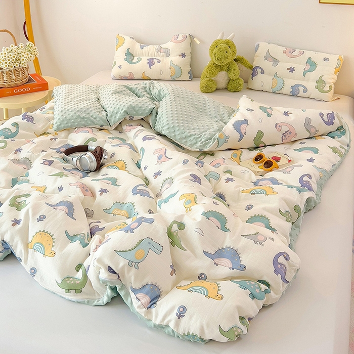 91家纺网 家纺一手货源 找家纺 （总）十九色 2025新款婴幼儿安抚豆豆被全棉华夫格豆豆被一体款+可拆款（可机洗）