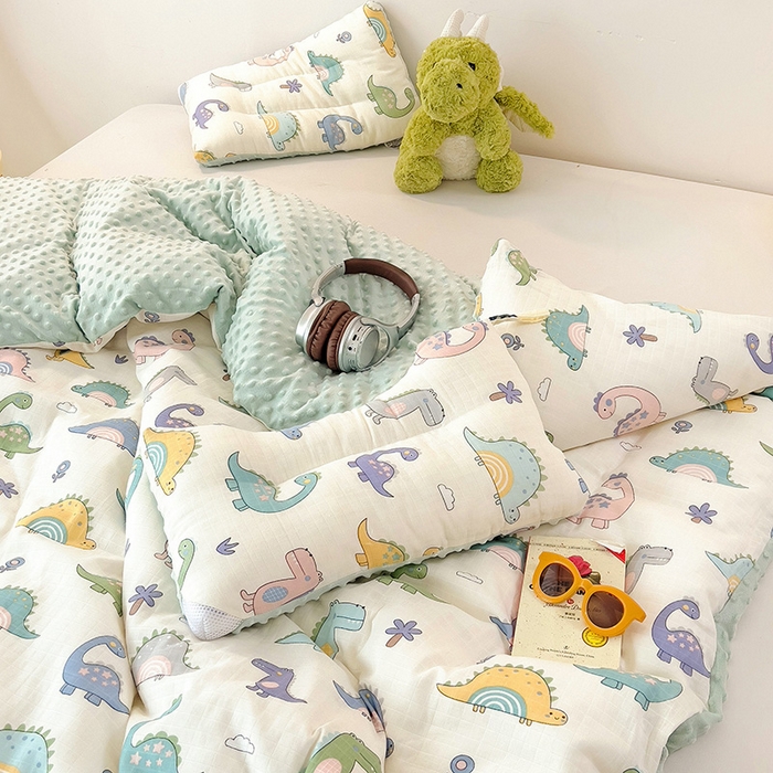 91家纺网 家纺一手货源 找家纺 （总）十九色 2025新款婴幼儿安抚豆豆被全棉华夫格豆豆被一体款+可拆款（可机洗）