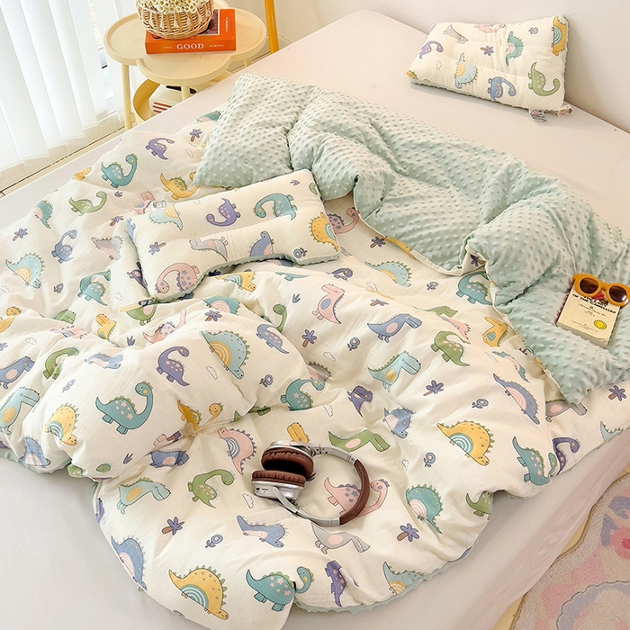 91家纺网 家纺一手货源 找家纺 （总）十九色 2025新款婴幼儿安抚豆豆被全棉华夫格豆豆被一体款+可拆款（可机洗）