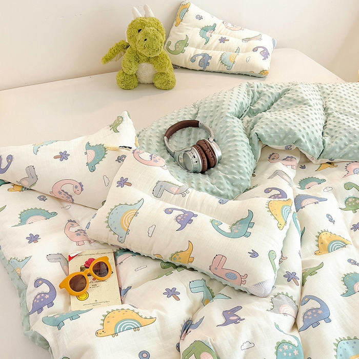 91家纺网 家纺一手货源 找家纺 （总）十九色 2025新款婴幼儿安抚豆豆被全棉华夫格豆豆被一体款+可拆款（可机洗）