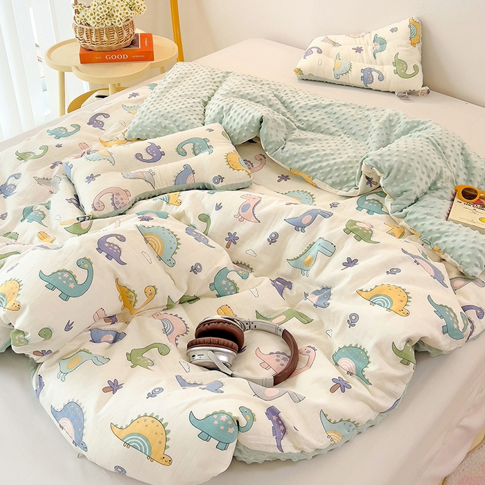 91家纺网 家纺一手货源 找家纺 （总）十九色 2025新款婴幼儿安抚豆豆被全棉华夫格豆豆被一体款+可拆款（可机洗）