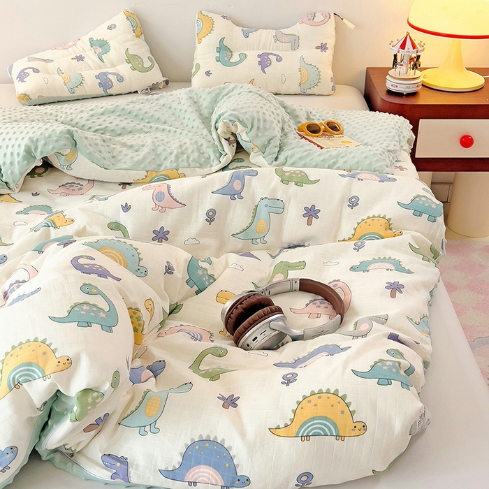 91家纺网 家纺一手货源 找家纺 （总）十九色 2025新款婴幼儿安抚豆豆被全棉华夫格豆豆被一体款+可拆款（可机洗）