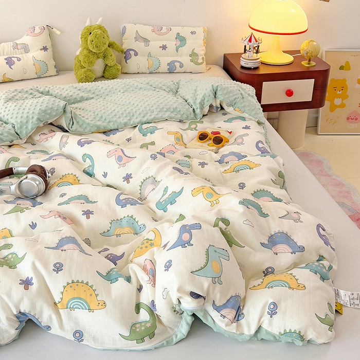 91家纺网 家纺一手货源 找家纺 （总）十九色 2025新款婴幼儿安抚豆豆被全棉华夫格豆豆被一体款+可拆款（可机洗）