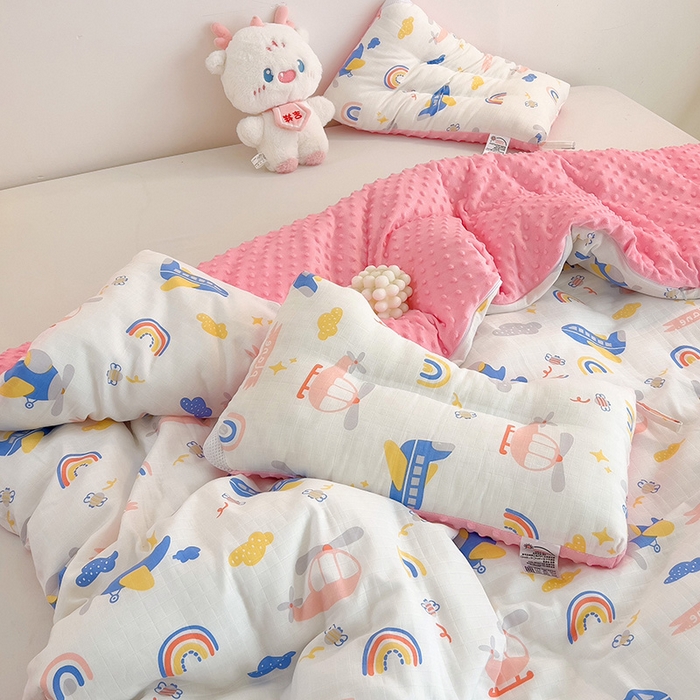 91家纺网 家纺一手货源 找家纺 十九色 2025新款婴幼儿安抚豆豆被全棉华夫格豆豆被一体款+可拆款（可机洗） 可拆款 -飞行日记