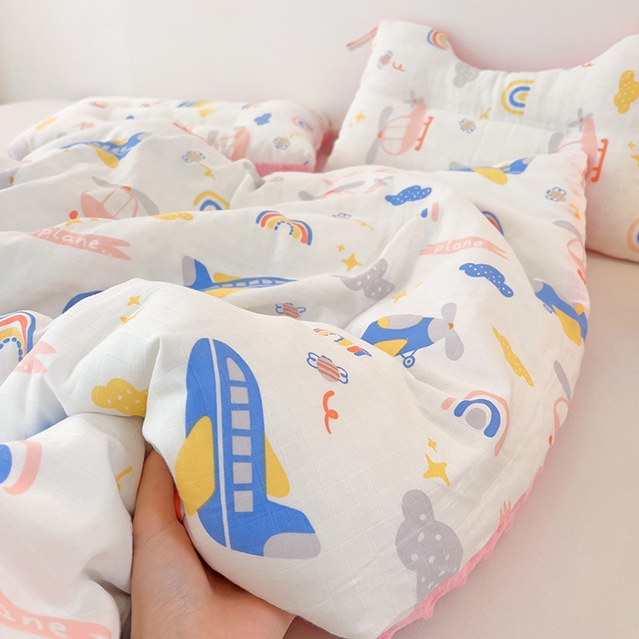 91家纺网 家纺一手货源 找家纺 十九色 2025新款婴幼儿安抚豆豆被全棉华夫格豆豆被一体款+可拆款（可机洗） 可拆款 -飞行日记