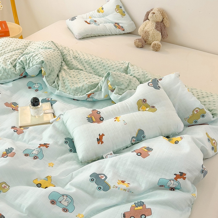 91家纺网 家纺一手货源 找家纺 十九色 2025新款婴幼儿安抚豆豆被全棉华夫格豆豆被一体款+可拆款（可机洗） 可拆款-梦想汽车