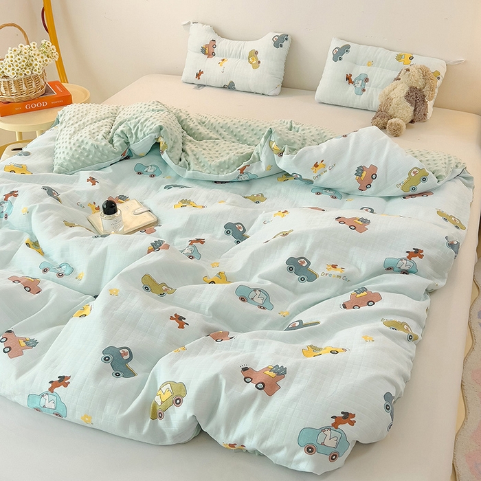 91家纺网 家纺一手货源 找家纺 十九色 2025新款婴幼儿安抚豆豆被全棉华夫格豆豆被一体款+可拆款（可机洗） 可拆款-梦想汽车