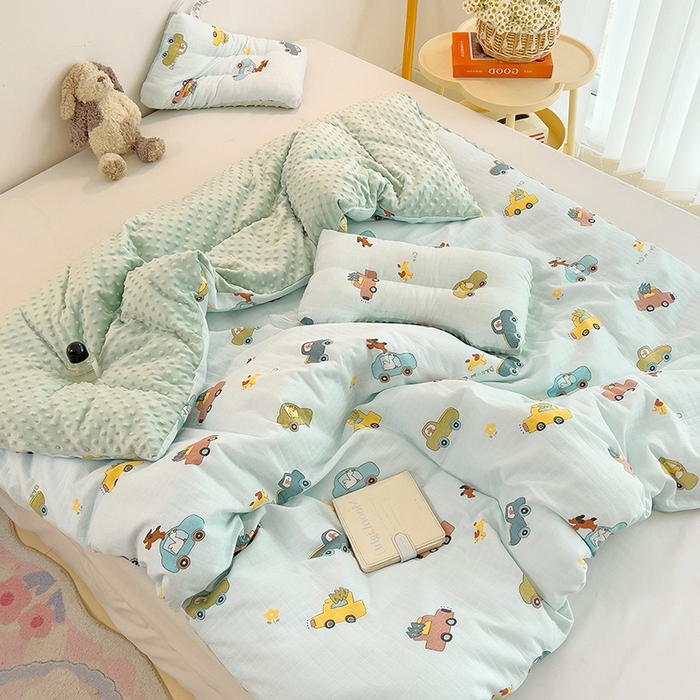 91家纺网 家纺一手货源 找家纺 十九色 2025新款婴幼儿安抚豆豆被全棉华夫格豆豆被一体款+可拆款（可机洗） 可拆款-梦想汽车