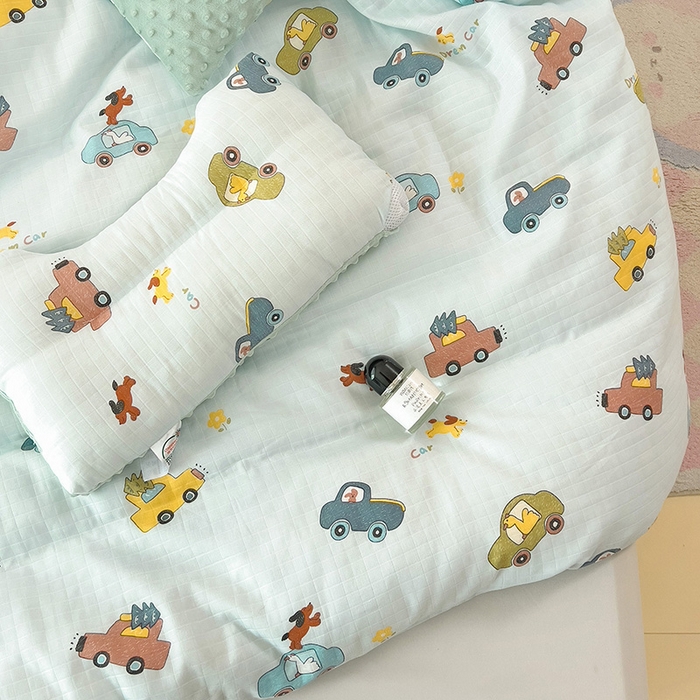 91家纺网 家纺一手货源 找家纺 十九色 2025新款婴幼儿安抚豆豆被全棉华夫格豆豆被一体款+可拆款（可机洗） 可拆款-梦想汽车