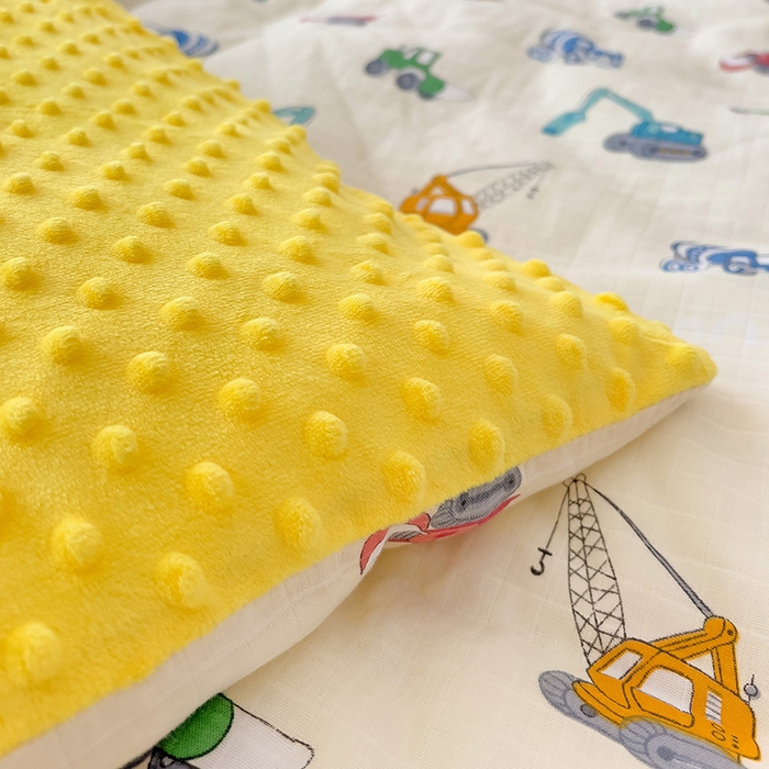 91家纺网 家纺一手货源 找家纺 十九色 2025新款婴幼儿安抚豆豆被全棉华夫格豆豆被一体款+可拆款（可机洗） 可拆款-小吊车