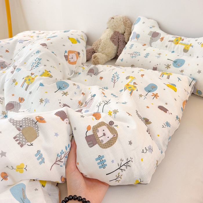 91家纺网 家纺一手货源 找家纺 十九色 2025新款婴幼儿安抚豆豆被全棉华夫格豆豆被一体款+可拆款（可机洗） 可拆款-长颈鹿