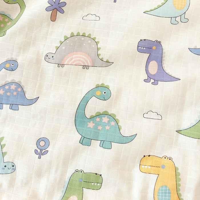 91家纺网 家纺一手货源 找家纺 十九色 2025新款婴幼儿安抚豆豆被全棉华夫格豆豆被一体款+可拆款（可机洗） 一体款-多彩恐龙