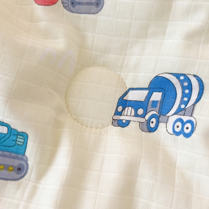 91家纺网 家纺一手货源 找家纺 十九色 2025新款婴幼儿安抚豆豆被全棉华夫格豆豆被一体款+可拆款（可机洗） 一体款-小吊车