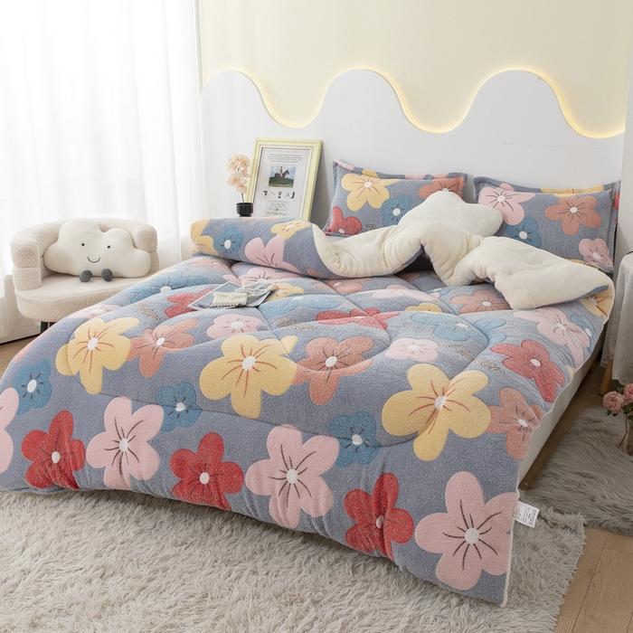 91家纺网 家纺一手货源 找家纺 八方汇（一户被芯生活馆） 2025新款雪花绒羊羔绒加厚冬被子被芯 妙笔生花